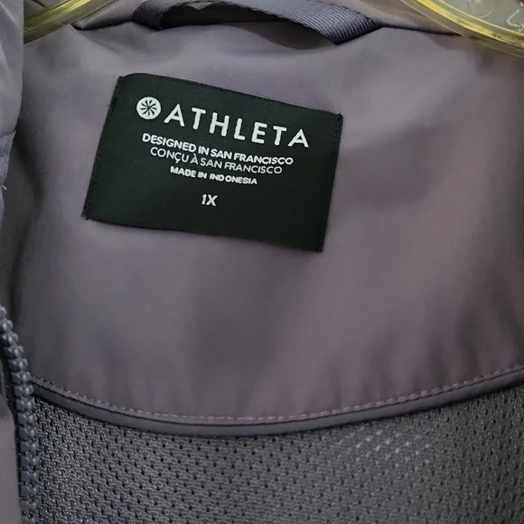 ATHLETA WOMENS PLUM Purple Hooded Raincoat - Picture 2 of 14